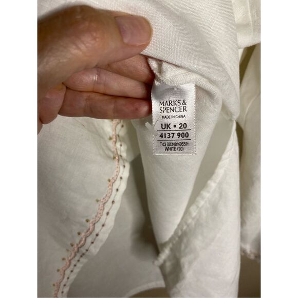 Marks & Spencer White Tunic with Floral Embroidery - Picture 4 of 4